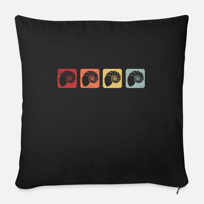 Fossilien Sammler Versteinerung Ammonit Retro - Sofakissenbezug 45 x 45 cm - Schwarz