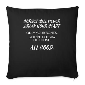 Horse ride pony fall love heart saying stallion - Sofa pillowcase 17,3'' x 17,3'' (45 x 45 cm) - black - Front