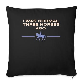 monter cheval trakehner cheval fou fille blague - Housse de coussin décorative 45 x 45 cm - noir - Devant
