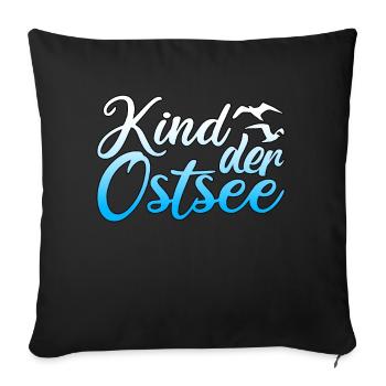 Ostsee Heimat Ostseeurlaub Ostseestrand Geschenk - Sofakissenbezug 45 x 45 cm - Schwarz - Vorne