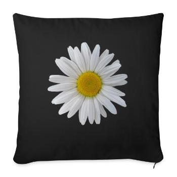 flowering daisies flower, flowers, flowering, floral - Sofa pillowcase 17,3'' x 17,3'' (45 x 45 cm) - black - Front