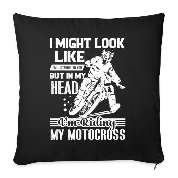 Motocross Riding My Motocross - Sofa pillowcase 17,3'' x 17,3'' (45 x 45 cm) - black - Front