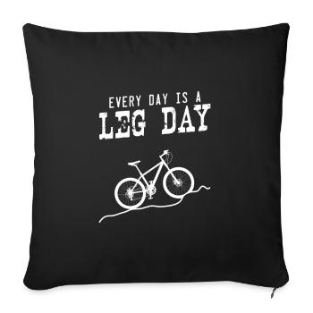 Every day is leg day - wheel design - Sofa pillowcase 17,3'' x 17,3'' (45 x 45 cm) - black - Front
