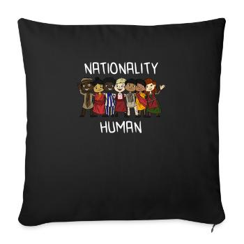 Nationality Man Anti-Racism Against Nazis - Sofa pillowcase 17,3'' x 17,3'' (45 x 45 cm) - black - Front
