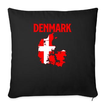 FLAG DAY Denmark - Sofa pillowcase 17,3'' x 17,3'' (45 x 45 cm) - black - Front