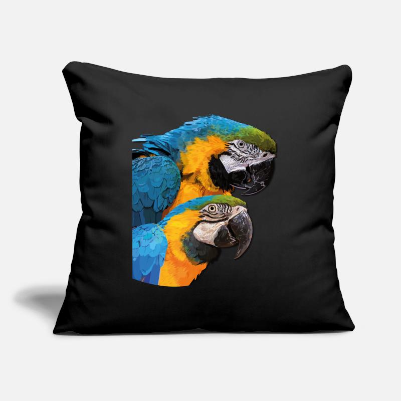 Ara bleu et jaune Housse de coussin décorative 45 x 45 cm