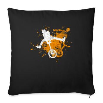 Unicycle - Sofa pillowcase 17,3'' x 17,3'' (45 x 45 cm) - black - Front