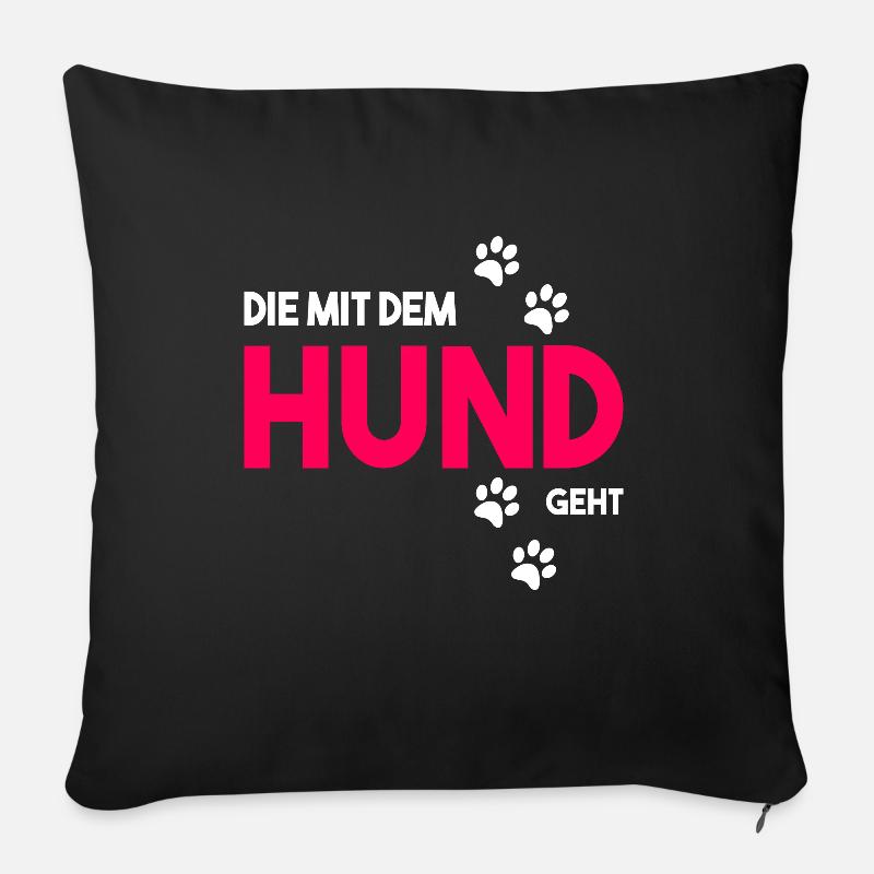 Hund Gassi gehen Pfoten Haustier Süß Geschenk - Sofakissenbezug 45 x 45 cm - Schwarz