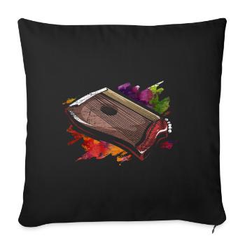 cithare - Housse de coussin décorative 45 x 45 cm - noir - Devant