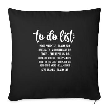 Jésus dieu christian christ religion cadeau - Housse de coussin décorative 45 x 45 cm - noir - Devant