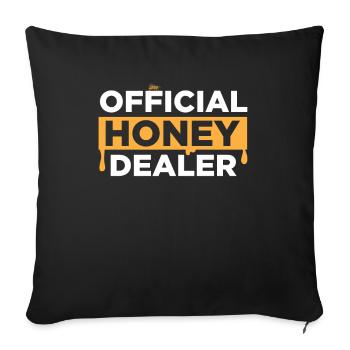 Distributeur officiel de miel - Apiculteur Apiculture de miel - Housse de coussin décorative 45 x 45 cm - noir - Devant