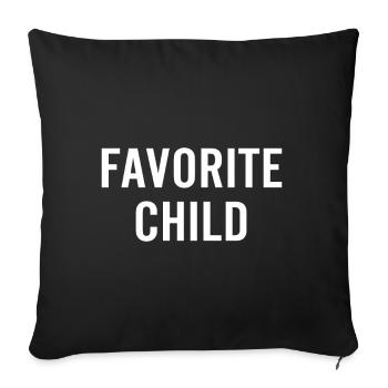 Favorite Child mama's and papa's favorite - Sofa pillowcase 17,3'' x 17,3'' (45 x 45 cm) - black - Front