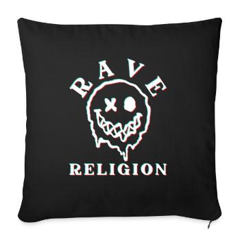 Raver religion - Sofa pillowcase 17,3'' x 17,3'' (45 x 45 cm) - black - Front