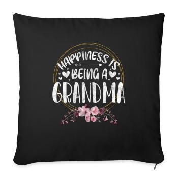 Grandma grandson grandmother grandma grandchild gift - Sofa pillowcase 17,3'' x 17,3'' (45 x 45 cm) - black - Front