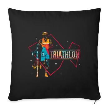 Triathlon Sport - Sofa pillowcase 17,3'' x 17,3'' (45 x 45 cm) - black - Front