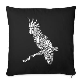Cockatoo Cockatoo Floral Pattern - Sofa pillowcase 17,3'' x 17,3'' (45 x 45 cm) - black - Front