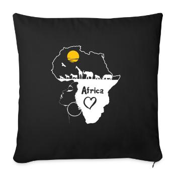 Afrika - Sofakissenbezug 45 x 45 cm - Schwarz - Vorne