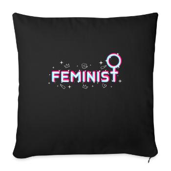 feminist - Sofa pillowcase 17,3'' x 17,3'' (45 x 45 cm) - black - Front