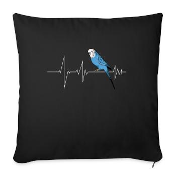 Budgie - Sofa pillowcase 17,3'' x 17,3'' (45 x 45 cm) - black - Front