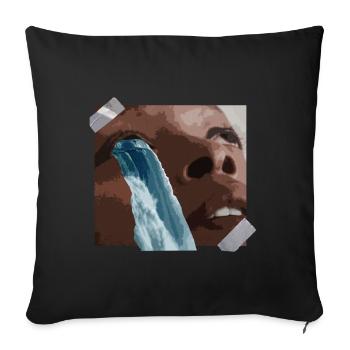 Fille esthétique surréalisme Cascade Egirl - Housse de coussin décorative 45 x 45 cm - noir - Devant