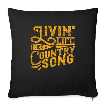 Musique country - Housse de coussin décorative 45 x 45 cm - noir - Devant