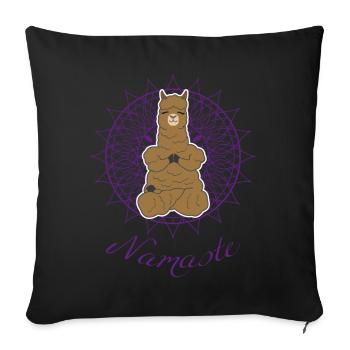 Yoga Lama Lustig Namaste Geschenk Frauen Männer - Sofakissenbezug 45 x 45 cm - Schwarz - Vorne