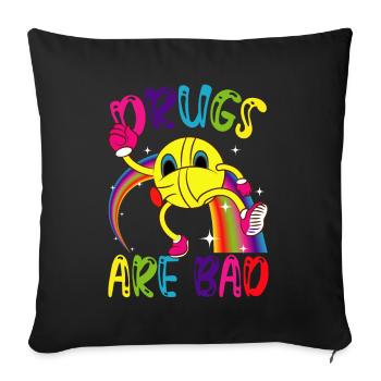 Festival Psychedelic - Sofa pillowcase 17,3'' x 17,3'' (45 x 45 cm) - black - Front