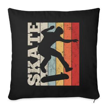 planche à roulette - Housse de coussin décorative 45 x 45 cm - noir - Devant