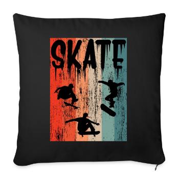 Skate Skateboarding Skating Retro Vintage Skater G - Sofa pillowcase 17,3'' x 17,3'' (45 x 45 cm) - black - Front
