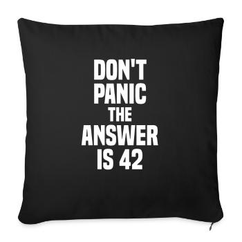 The Answer Is 42 Life The Universe And Everything - Sofa pillowcase 17,3'' x 17,3'' (45 x 45 cm) - black - Front