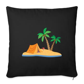 AC New Horizon Island Nook Residents Gaming Fishing - Housse de coussin décorative 45 x 45 cm - noir - Devant