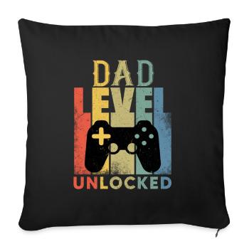 Mens Pregnancy Announcement Dad Level Unlocked - Sofa pillowcase 17,3'' x 17,3'' (45 x 45 cm) - black - Front