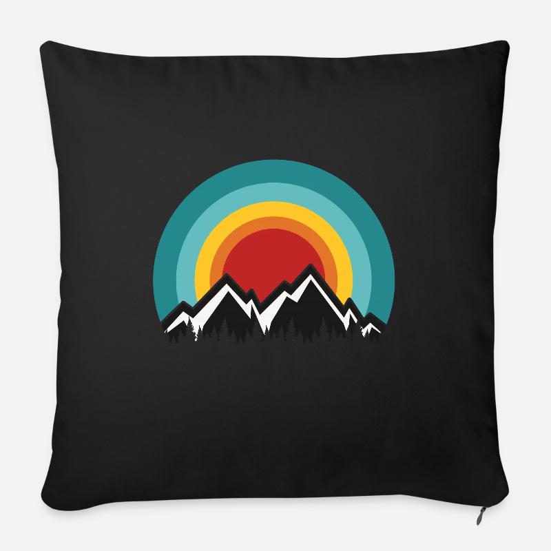 Berge - Sofakissenbezug 45 x 45 cm - Schwarz