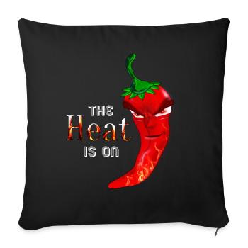 hot chilli pepper the heat is on pepperoni hot - Sofa pillowcase 17,3'' x 17,3'' (45 x 45 cm) - black - Front