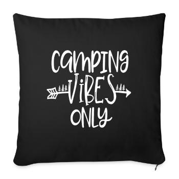 camping - Housse de coussin décorative 45 x 45 cm - noir - Devant