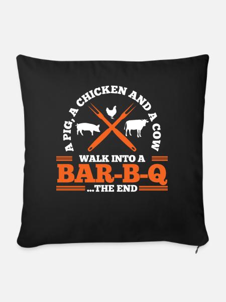 Grillen BBQ - Sofakissenbezug 45 x 45 cm - Schwarz