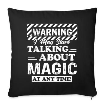 Magician Magician Warning - Sofa pillowcase 17,3'' x 17,3'' (45 x 45 cm) - black - Front