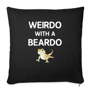 Weirdo with a Beardo, retro vintage Bearded Dragon - Sofa pillowcase 17,3'' x 17,3'' (45 x 45 cm) - black - Front