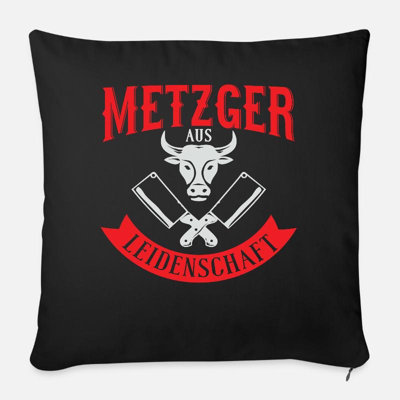 Metzger Aus Leidenschaft - Sofakissenbezug 45 x 45 cm - Schwarz