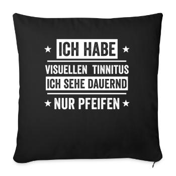 Team Sport Lustiger Spruch Pfeifen - Sofakissenbezug 45 x 45 cm - Schwarz - Vorne