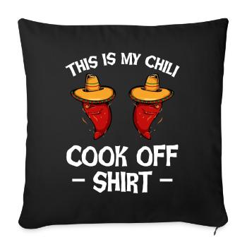 This Is My Chili Cook Off Shirt - Chili Pepper - Sofa pillowcase 17,3'' x 17,3'' (45 x 45 cm) - black - Front