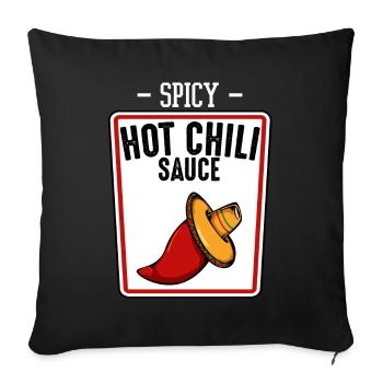 Spicy Hot Chili Sauce - Hot chili pepper - Sofa pillowcase 17,3'' x 17,3'' (45 x 45 cm) - black - Front