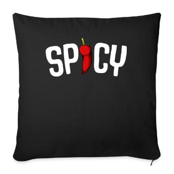 Spicy Chili Lettering Hot chili pepper - Sofa pillowcase 17,3'' x 17,3'' (45 x 45 cm) - black - Front