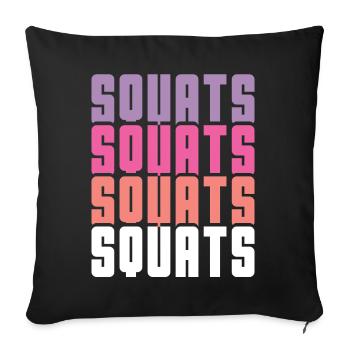 Squats - Sofakissenbezug 45 x 45 cm - Schwarz - Vorne