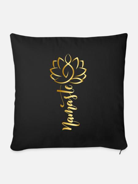 Namaste Lotusblume - Sofakissenbezug 45 x 45 cm - Schwarz
