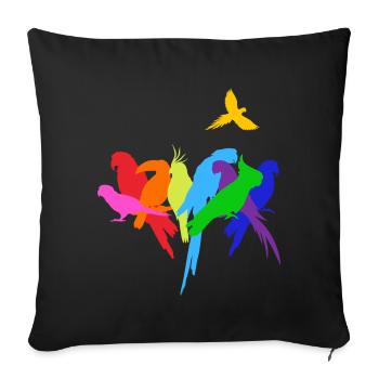 Parrot Parrot Shirt Budgie Parrot Birds - Sofa pillowcase 17,3'' x 17,3'' (45 x 45 cm) - black - Front