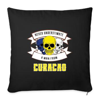 Never underestimate anyone from Curacao - Sofa pillowcase 17,3'' x 17,3'' (45 x 45 cm) - black - Front