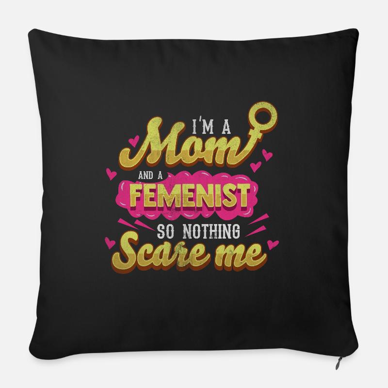 Féministe mère - Housse de coussin décorative 45 x 45 cm - noir