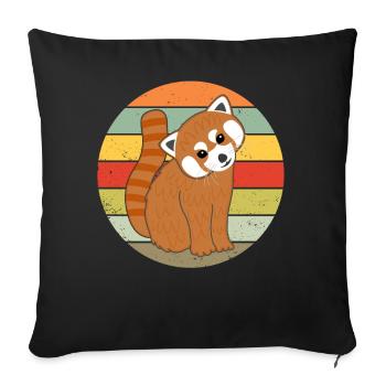 Red panda panda bear cute women men kids - Sofa pillowcase 17,3'' x 17,3'' (45 x 45 cm) - black - Front