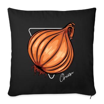 Oignons tendance Légumes frais - Housse de coussin décorative 45 x 45 cm - noir - Devant